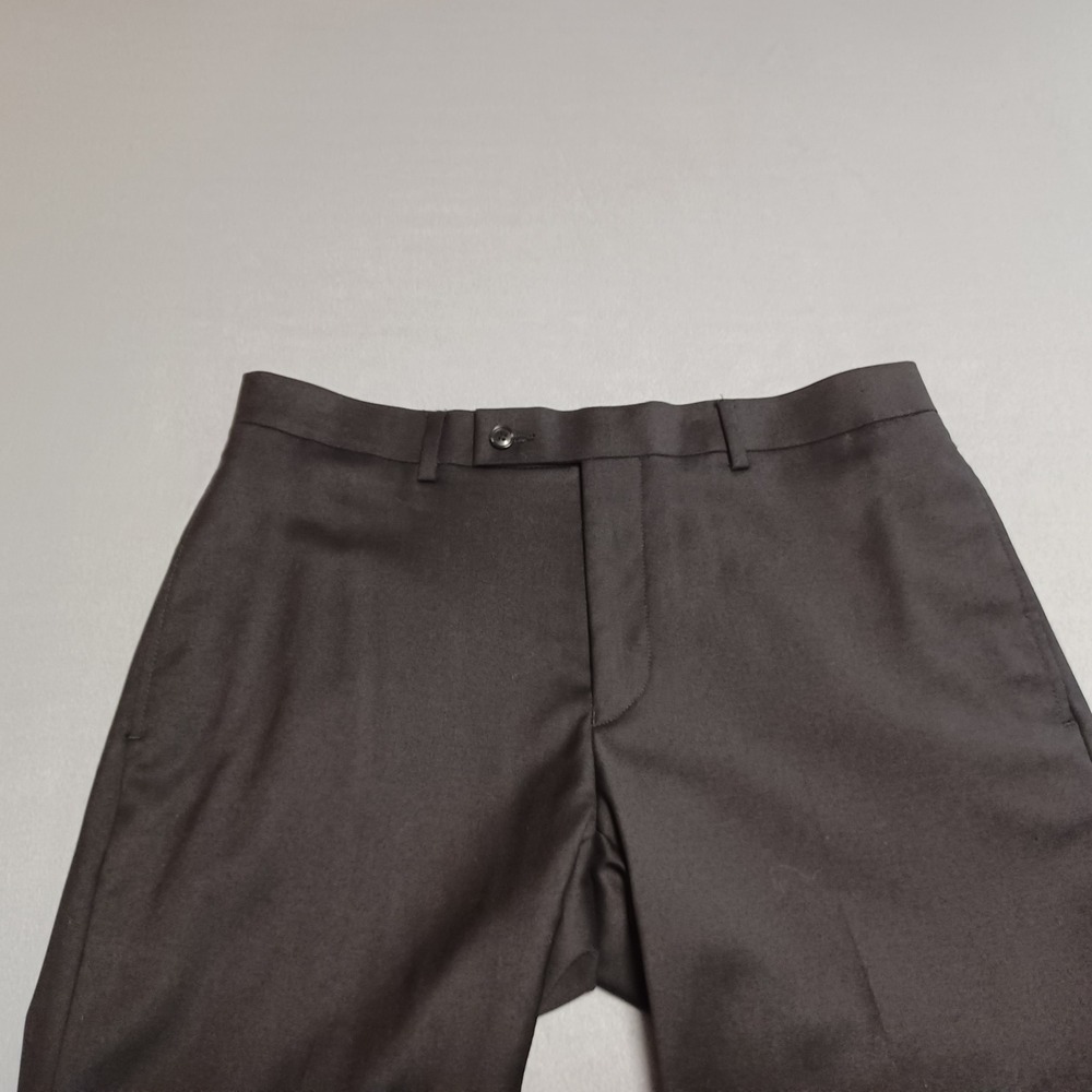 Calvin Klein Mens Wool Blend Dress Pants Charcoal Grey Flat Front‎ 33W x 30L - Picture 2 of 5